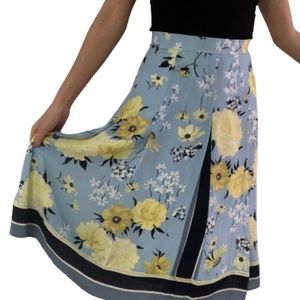 Bright floral midi skirt